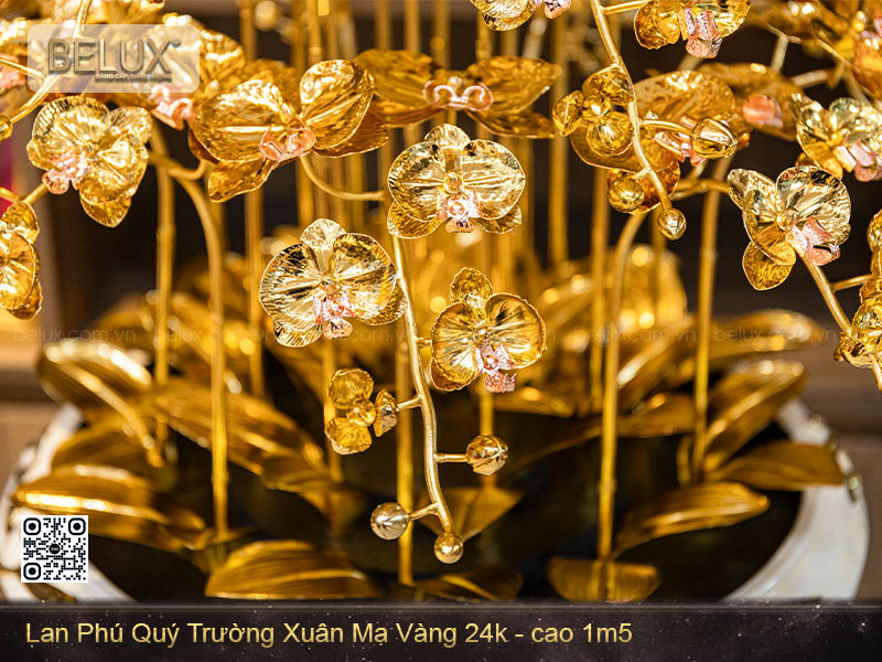 Chậu lan phú quý trường xuân dát vàng 24k&nbsp;
